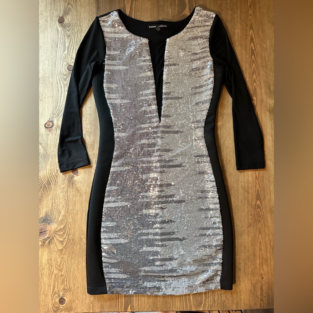 Bebe Addiction sequined mini dress